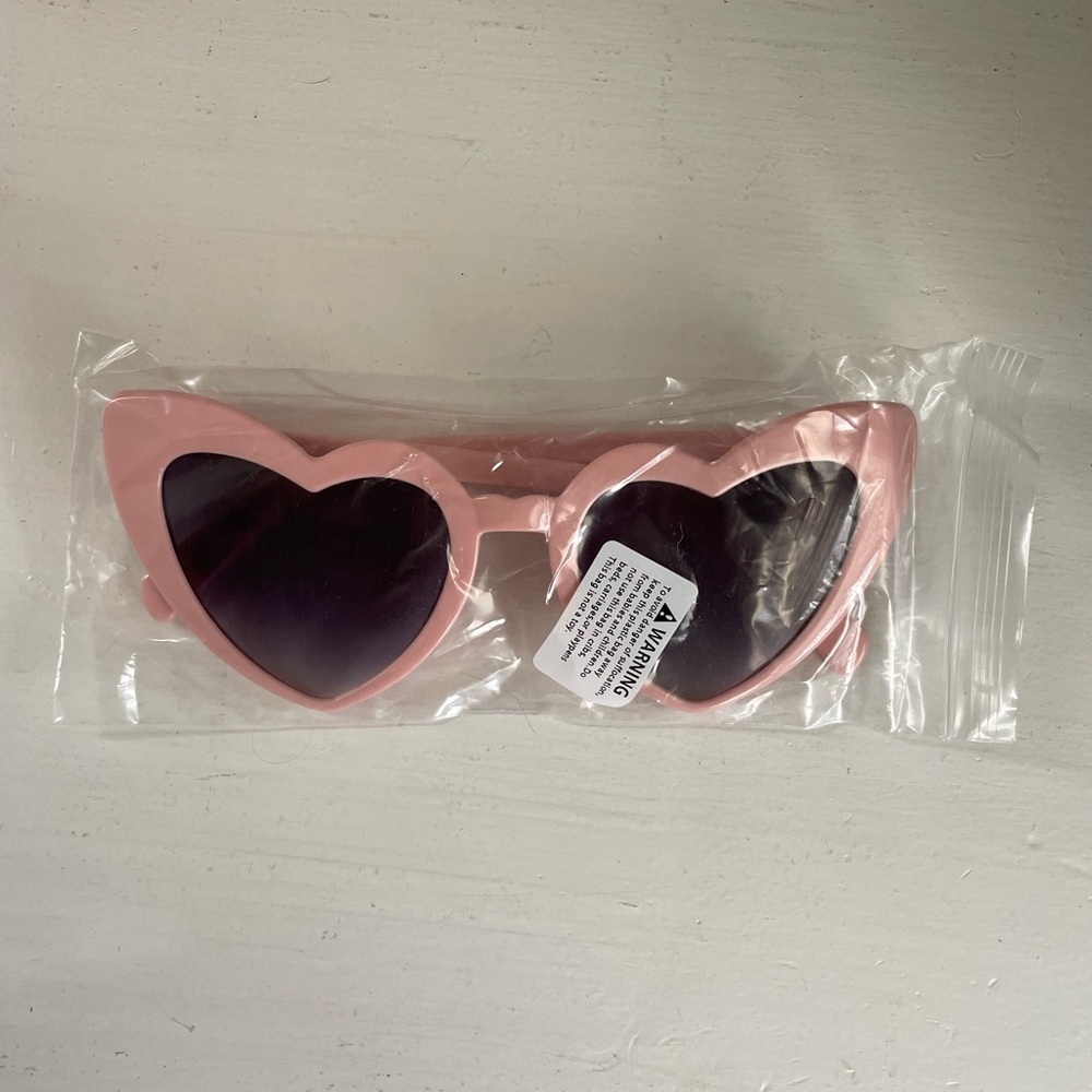 Heart-Shaped Pink Sunglasses